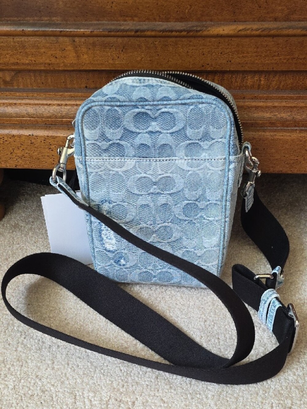 Coach Light Blue Denim Signature Crossbody Bag - Picture 4 of 4